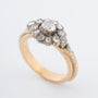 Antique yellow gold solid ring with diamonds