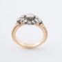Antique yellow gold solid ring with diamonds