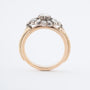 Antique yellow gold solid ring with diamonds