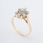 Witgouden/geelgouden entourage ring met een briljant en diamanten