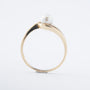 Witgouden/geelgouden ring met cultivé parel