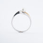 Witgouden/geelgouden ring met cultivé parel