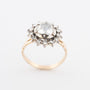 Antieke geelgouden entourage ring met diamanten in zilver gezet