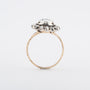 Antieke geelgouden entourage ring met diamanten in zilver gezet