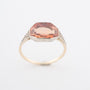Geelgouden ring met synthetische padparadsha