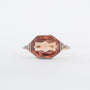 Geelgouden ring met synthetische padparadsha