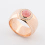 Roségouden entourage ring met rhodochrosiet en briljanten