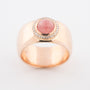 Roségouden entourage ring met rhodochrosiet en briljanten