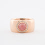 Roségouden entourage ring met rhodochrosiet en briljanten