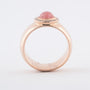 Roségouden entourage ring met rhodochrosiet en briljanten