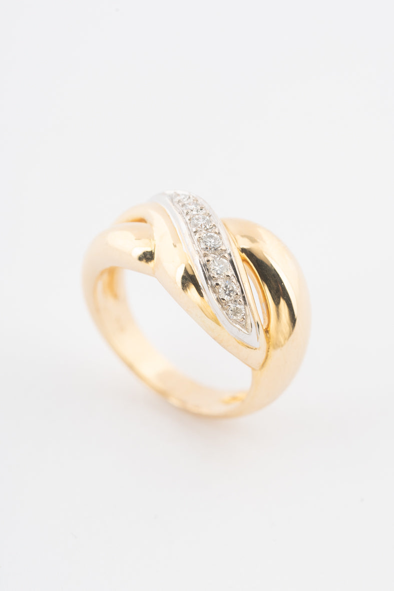 Geelgouden ring met briljanten