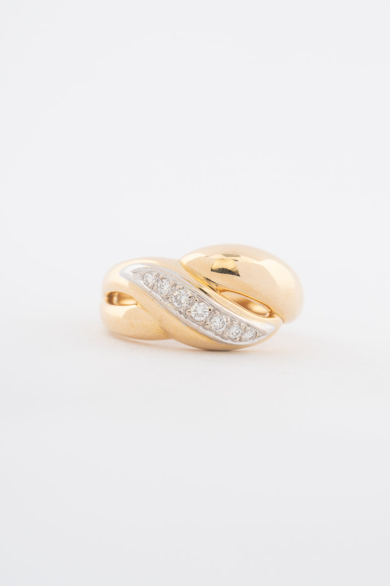 Geelgouden ring met briljanten