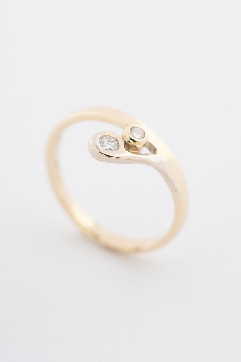 Geelgouden ring met briljanten