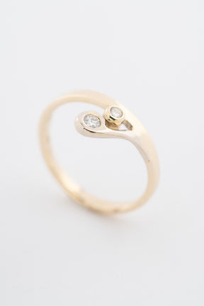 Geelgouden ring met briljanten