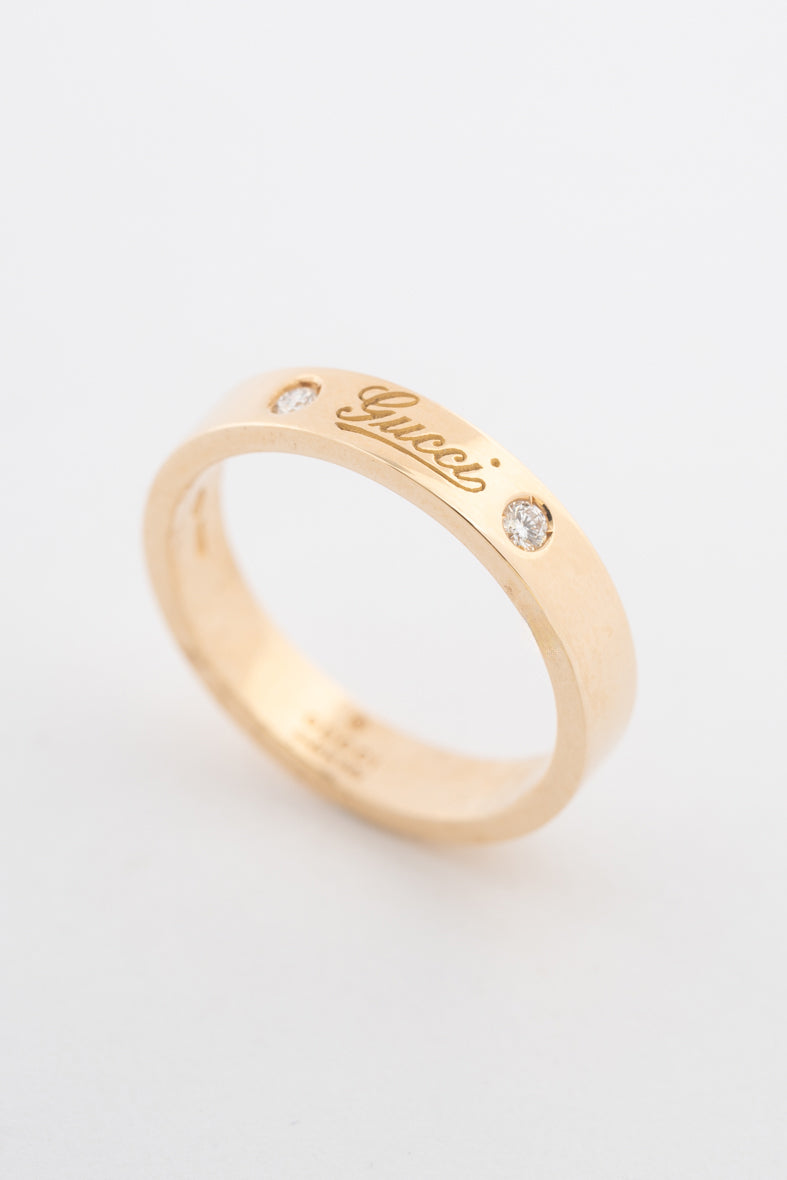 Geelgouden ring van het merk Gucci met briljanten