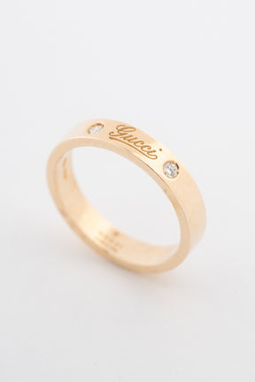Geelgouden ring van het merk Gucci met briljanten