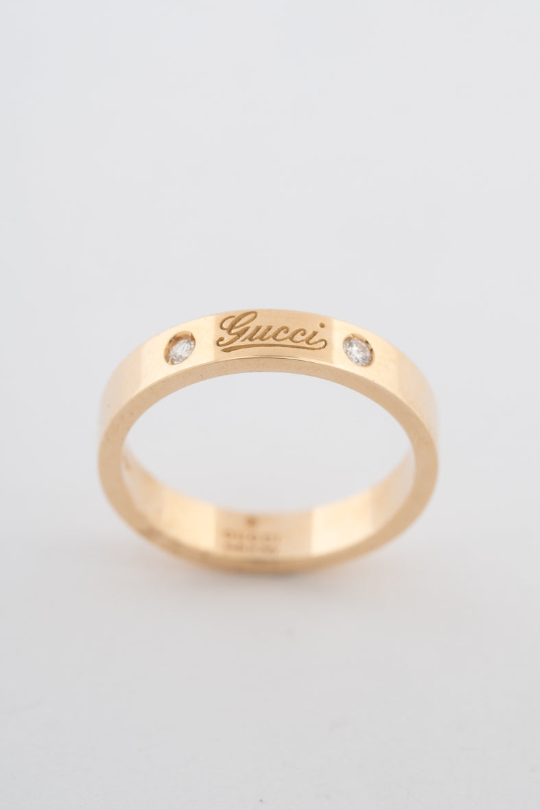 Geelgouden ring van het merk Gucci met briljanten