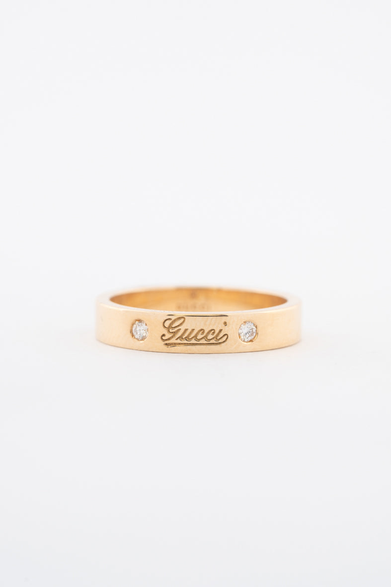 Geelgouden ring van het merk Gucci met briljanten
