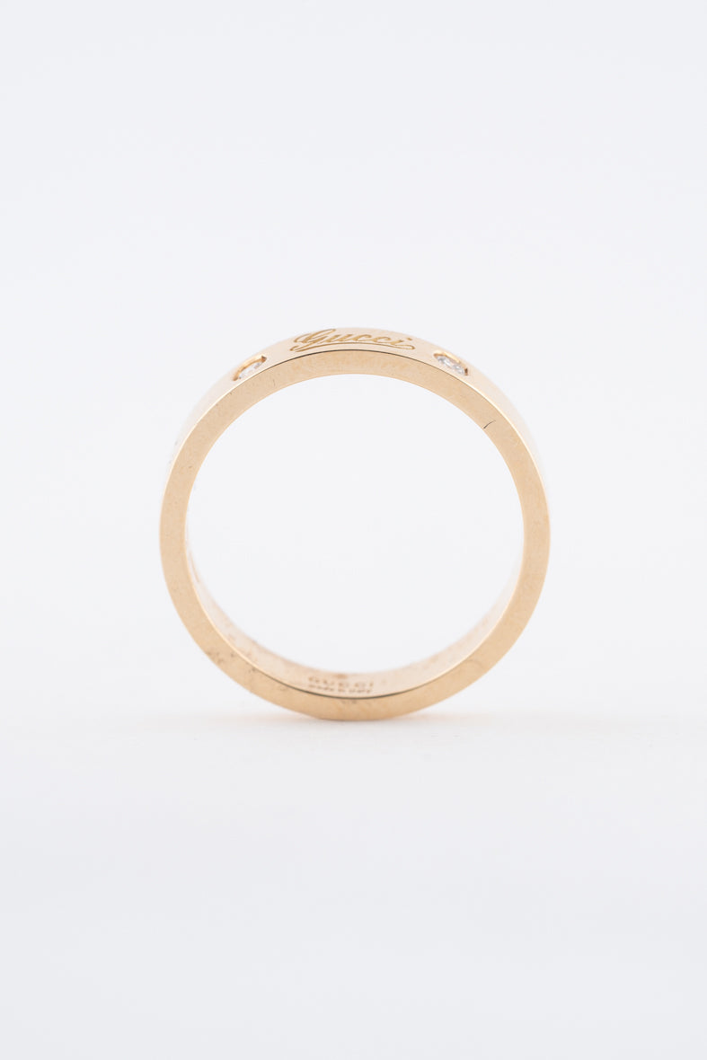 Geelgouden ring van het merk Gucci met briljanten