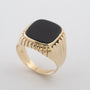 Geelgouden heren ring met onyx