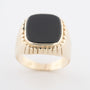 Geelgouden heren ring met onyx
