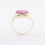 Gelgouden heren ring met synth. robijn