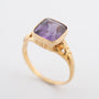 Geelgouden ring met synth. korund