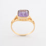 Geelgouden ring met synth. korund