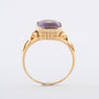 Geelgouden ring met synth. korund
