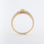 Geelgouden ring met een briljant en groen emaille