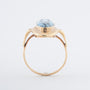 Geelgouden ring met een synth. spinel