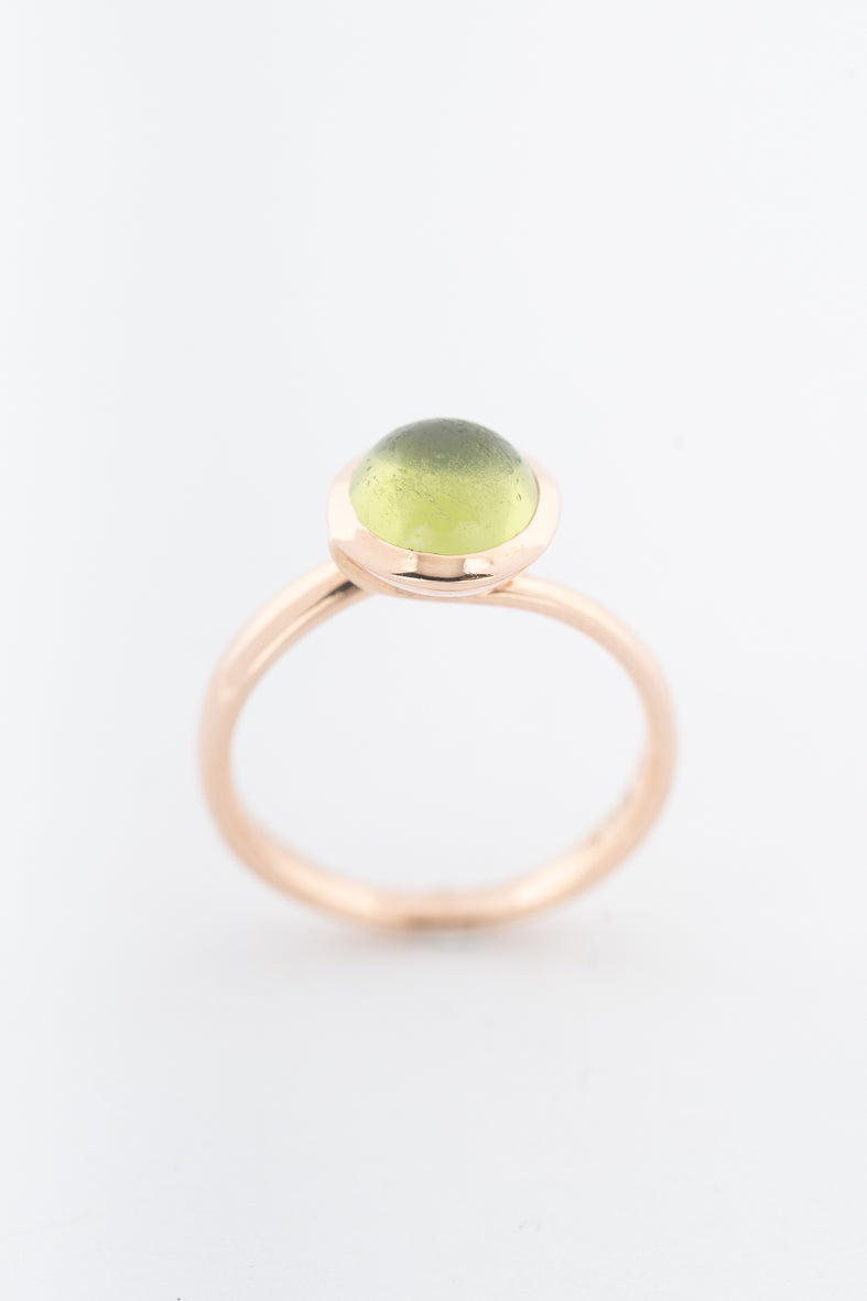 Roségouden ring met peridoot, merk Tamara Comolli