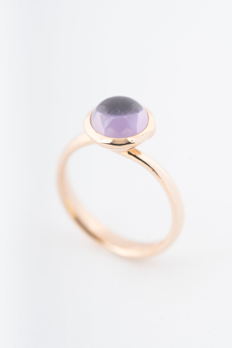 Roségouden ring met een amethist, merk Tamara Comolli