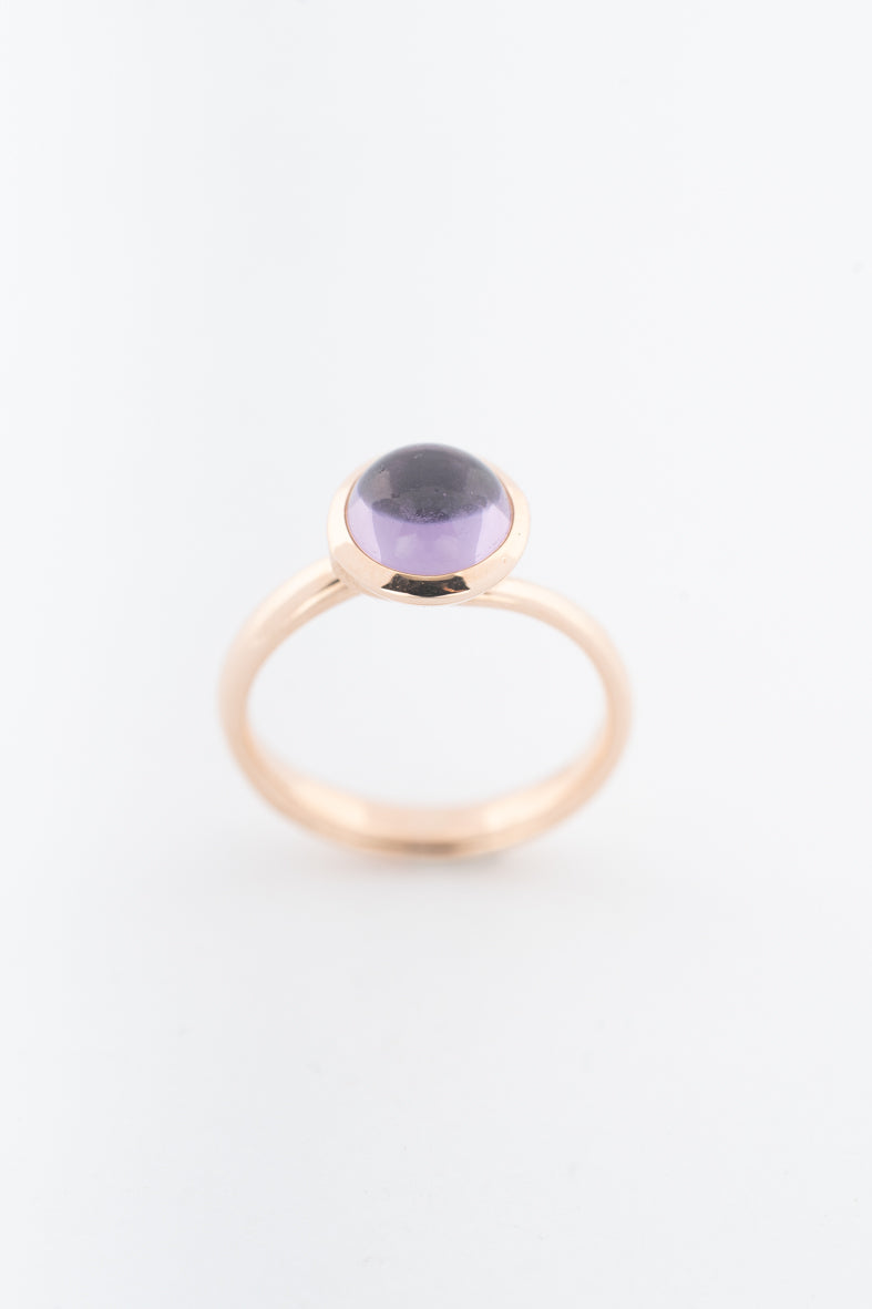 Roségouden ring met een amethist, merk Tamara Comolli