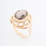 Geelgouden ring met rookkwarts