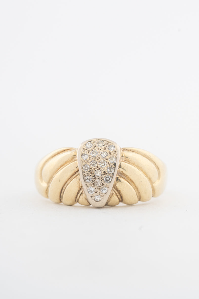 Geelgouden ring met diamanten