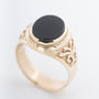 Geelgouden herenring met onyx