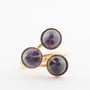 Yellow gold ring with amethysts