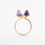 Yellow gold ring with amethysts