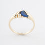 Yellow gold ring with lapis lazuli and zirconia