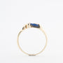 Yellow gold ring with lapis lazuli and zirconia