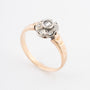 Antieke geelgouden ring met diamanten in platina gezet