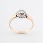 Antieke geelgouden ring met diamanten in platina gezet