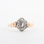 Antieke geelgouden ring met diamanten in platina gezet
