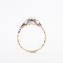 Antieke geelgouden ring met diamanten in platina gezet