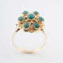 Geelgouden entourage ring met turkooizen