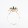 Geelgouden entourage ring met turkooizen