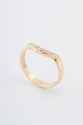 Geelgouden Engelse ring met briljanten