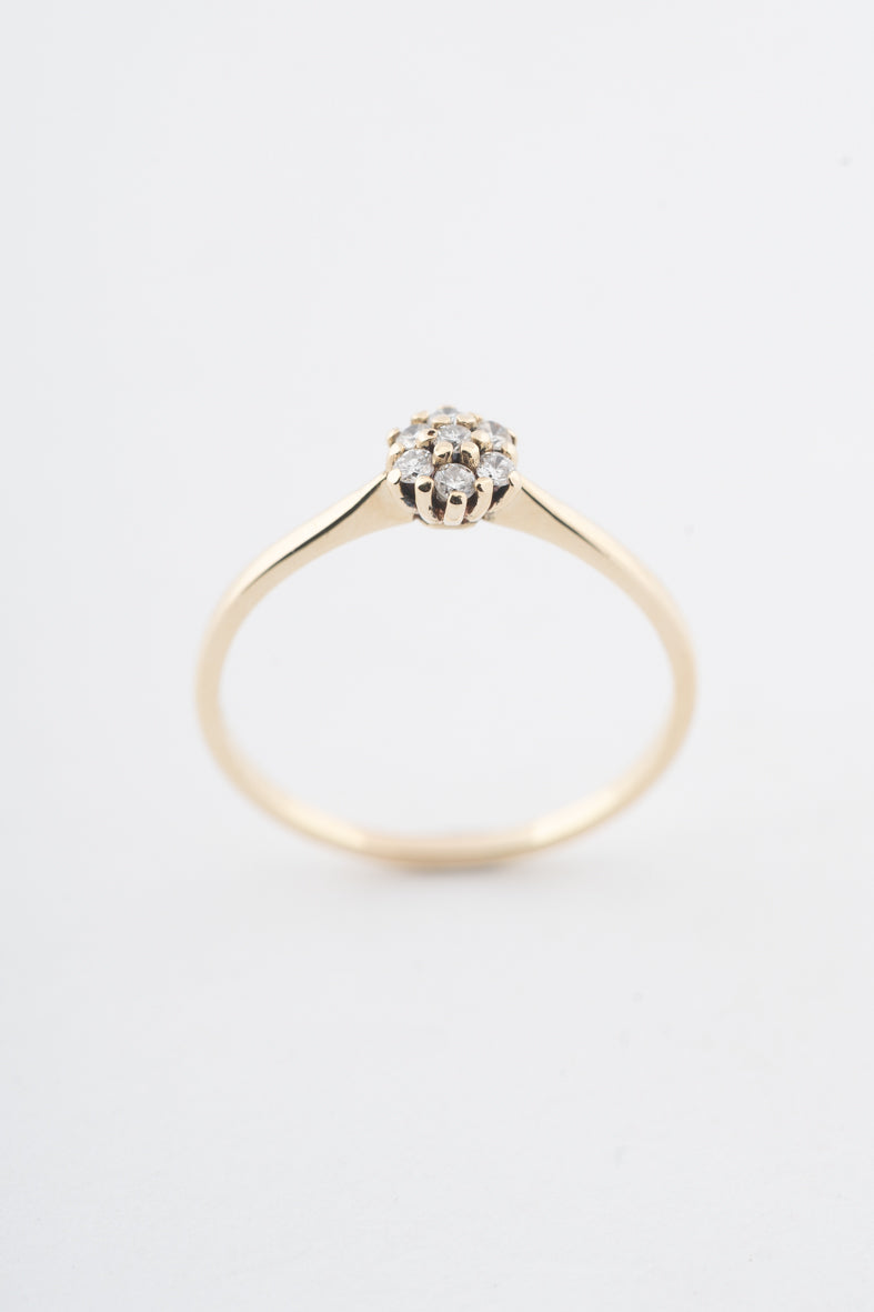 Geelgouden entourage ring van het merk Le Chic met briljanten