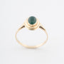 Geelgouden ring met groene agaat